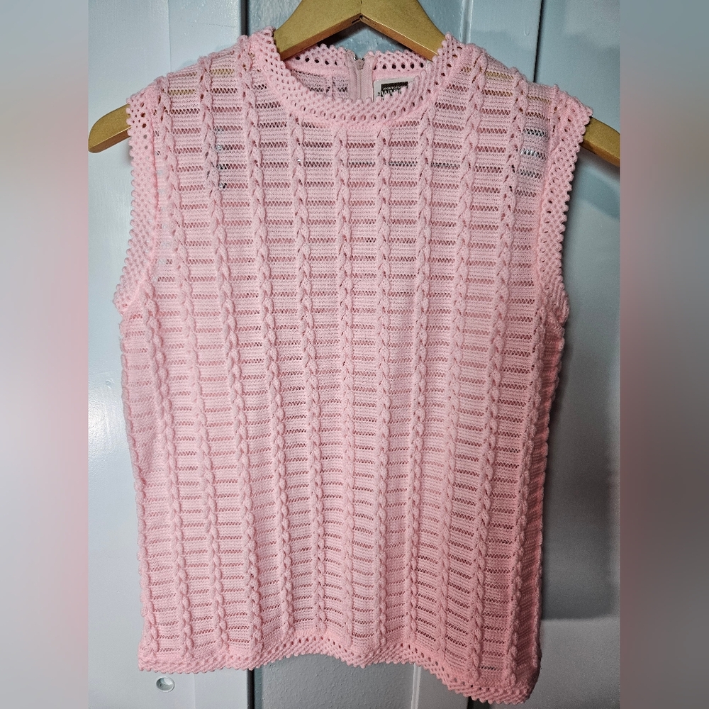 Pink Sleeveless Knit Top